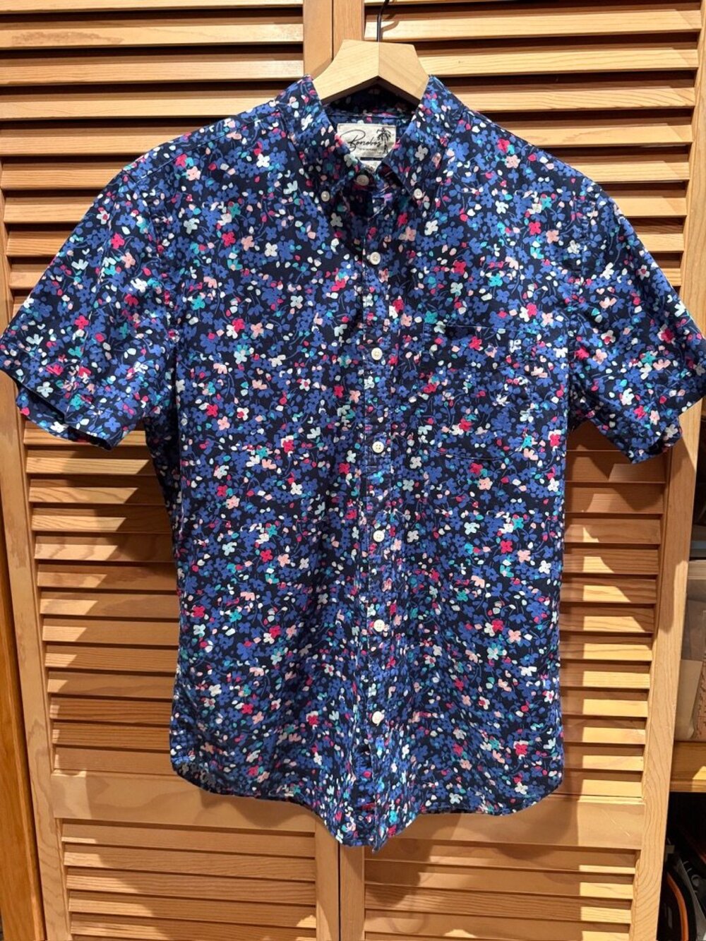 Bonobos Camp Blue Flowered Camp Shirt